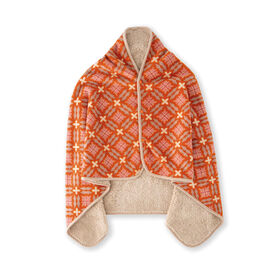 Imagem do produto Manta Poncho 80x134cm Losangos Laranja Bohotanic