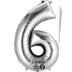Imagem do produto Balão Foil Nº6 40cm Prateado