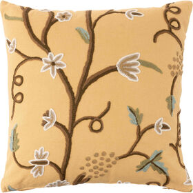 Imagem do produto Almofada 45x45cm Mostarda Flores Castanhas