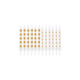 Imagem do produto Velas 6cm Brancas e Douradas Dots & Stripes 