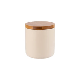 Imagem do produto Porta Algodão Cerâmica e Bambu Bege Pastel