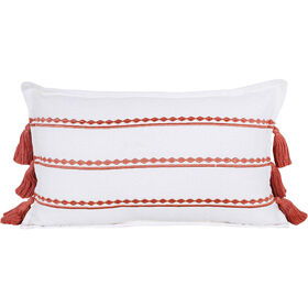 Imagem do produto Almofada 30x50cm Cru Bordados Riscas Warm Boho