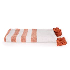 Imagem do produto Manta Multiusos Algodão 150x200cm Riscas Branca e Vermelha