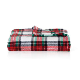 Imagem do produto Manta Coral 130x160cm Xadrez Vermelho e Verde