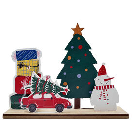 Imagem do produto Árvore Madeira Boneco Neve com Carro 22,5cm