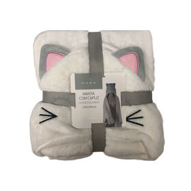Imagem do produto Manta com Capuz 125x150cm Gato Branco
