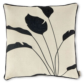 Imagem do produto Almofada 45x45cm Branca com Flor Preta