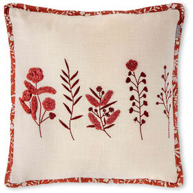 Almofada 45x45cm Flores Bordadas Terracota Cottage product image