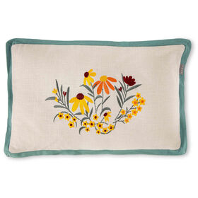 Imagem do produto Almofada 30x50cm Flores Bordadas Verdes Cottage
