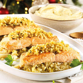 Imagem do produto Lombos de Salmão com Broa, Puré e Couve