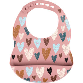 Imagem do produto Babete Silicone Corações Rosa