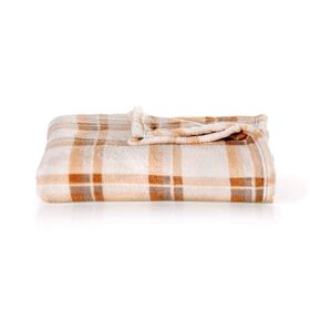 Imagem do produto Manta Coral 130x160cm Xadrez Bege