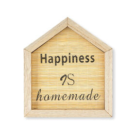 Imagem do produto Placa Decorativa Palhinha Happiness Madeira 18x20cm