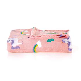 Imagem do produto Manta Coral 130x160cm Rosa com Unicórnios