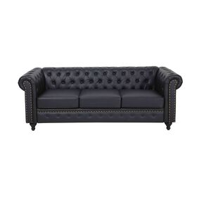 Sofá 3 Lugares Preto Chesterfield product image