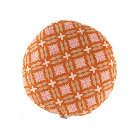 Imagem do produto Almofada Redonda Algodão 45cm Losangos Laranja Bohotanic