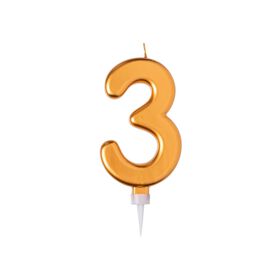 Imagem do produto Vela de Aniversário Nº3 15cm Dourada