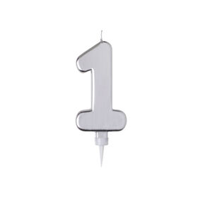 Imagem do produto Vela de Aniversário Nº1 15cm Prateada