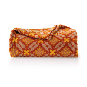 Imagem do produto Manta Coral 130x160cm Losangos Laranja Bohotanic