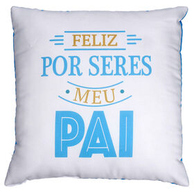 Almofada 45x45cm Branca Feliz por Seres Meu Pai product image