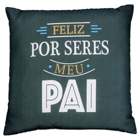 Imagem do produto Almofada 45x45cm Preta Feliz por Seres o Meu Pai