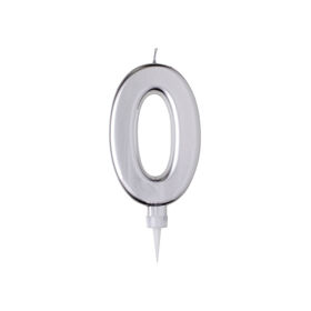 Imagem do produto Vela de Aniversário Nº0 15cm Prateada