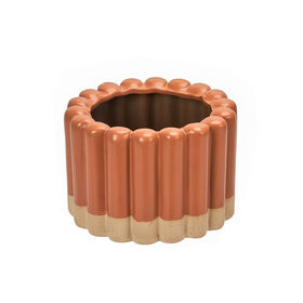 Imagem do produto Vaso Cerâmica 15cm Bicolor Bege e Vermelho