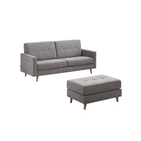 Sofá 3 Lugares com Repousa Pés Cinza Vidal product image