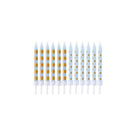Imagem do produto Velas 6cm Azuis e Douradas Dots & Stripes 