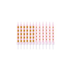 Imagem do produto Velas 6cm Rosa e Douradas Dots & Stripes 