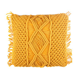 Imagem do produto Almofada Macramé 45x45cm Amarela Losango Capri