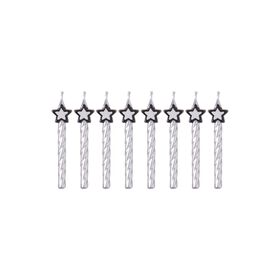 Imagem do produto Velas 6cm Prateadas com Estrelas Espiral