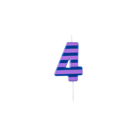 Imagem do produto Vela de Aniversário Nº4 7cm Azul e Roxa Dots & Stripes 