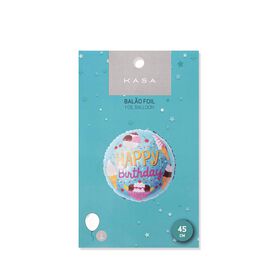 Imagem do produto Balão Foil Happy Birthday Gelado 45cm