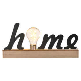 Letra Home Madeira com Lâmpada Preta e Natural product image
