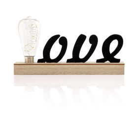 Letra Love Madeira com Lâmpada Preta e Natural product image
