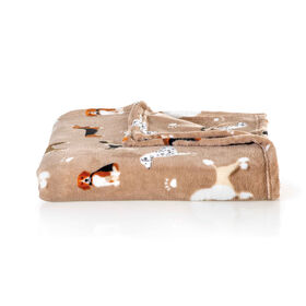 Imagem do produto Manta Coral 130x160cm Cinza com Cães