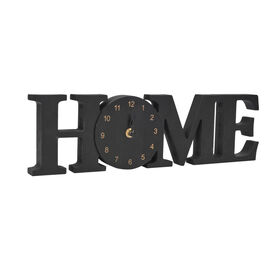 Letra Home Madeira com Relógio Preta product image