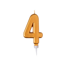 Imagem do produto Vela de Aniversário Nº4 15cm Dourada