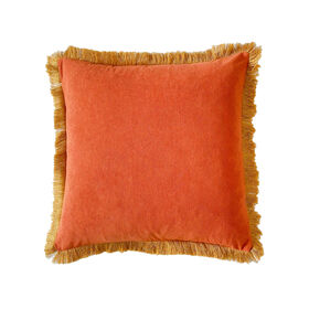 Almofada Veludo 45x45cm Laranja Franjas Amarelas Deep Rustic product image