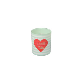 Vela em Copo 165g Riscas Verdes Coração Love You product image