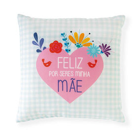 Imagem do produto Almofada 45x45cm Quadrados Feliz Por Seres Minha Mãe