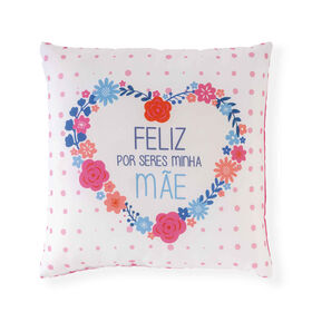 Imagem do produto Almofada 45x45cm Bolinhas Feliz por Seres Minha Mãe