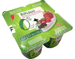 bífidus auchan pedaços magro morango e frutos do bosque 4x125g product image