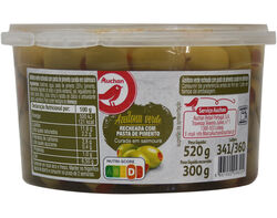 Imagem do produto azeitona verde auchan c/pimento taça 520(300)g