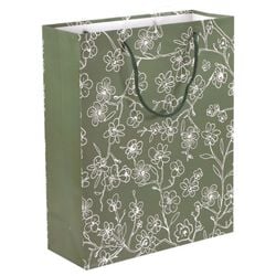 Imagem do produto saco presente auchan flores brancas tamanho m