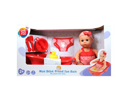 boneco bebé com acessórios de banho one two fun product image