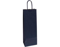 Imagem do produto saco papel para garrafa com asa torcida americana azul 14x8.5x39.5cm