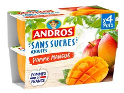 sobremesa fruta andros s/açucar maça manga 4x100g product image