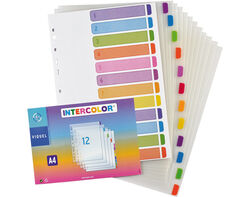 Imagem do produto 12 separadores intercolor a4 viquel polipropileno